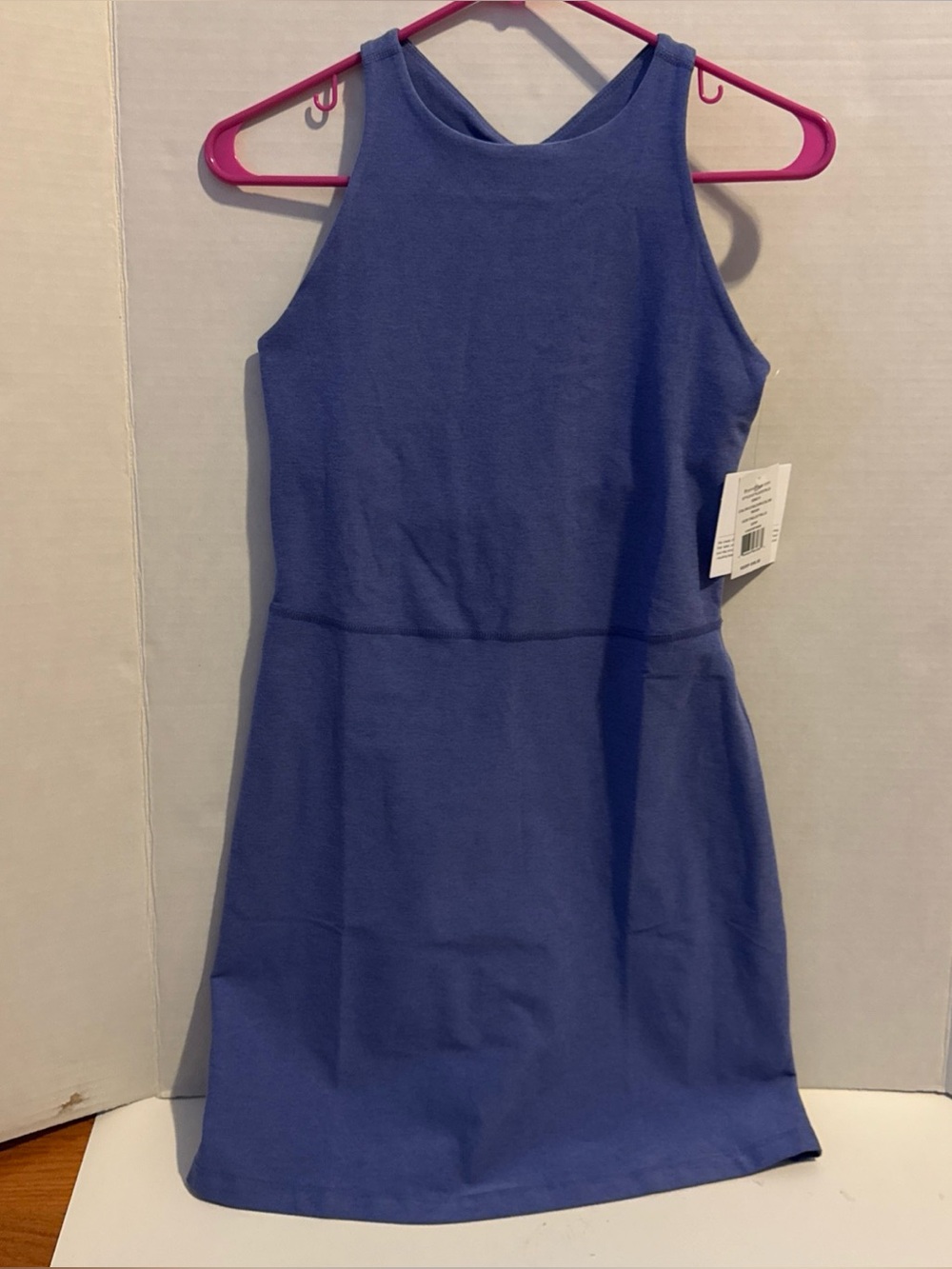 Beyond Yoga Spacedye Refocus Mini Dress S Indigo Heather Racerback Shelf Bra NWT